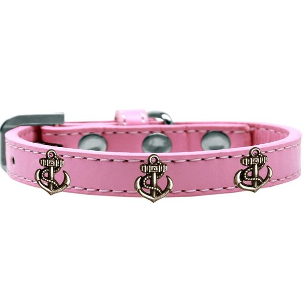 Mirage Pet Products Bronze Anchor Widget Dog CollarLight Pink Size 18 631-23 LPK18
